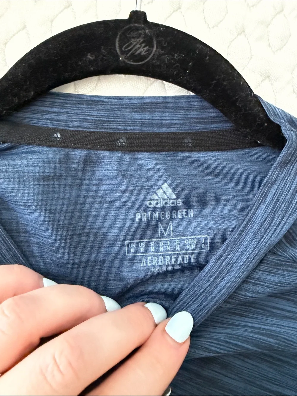 adidas Men’s Heathered Light Blue Short Sleeve Performance Tee